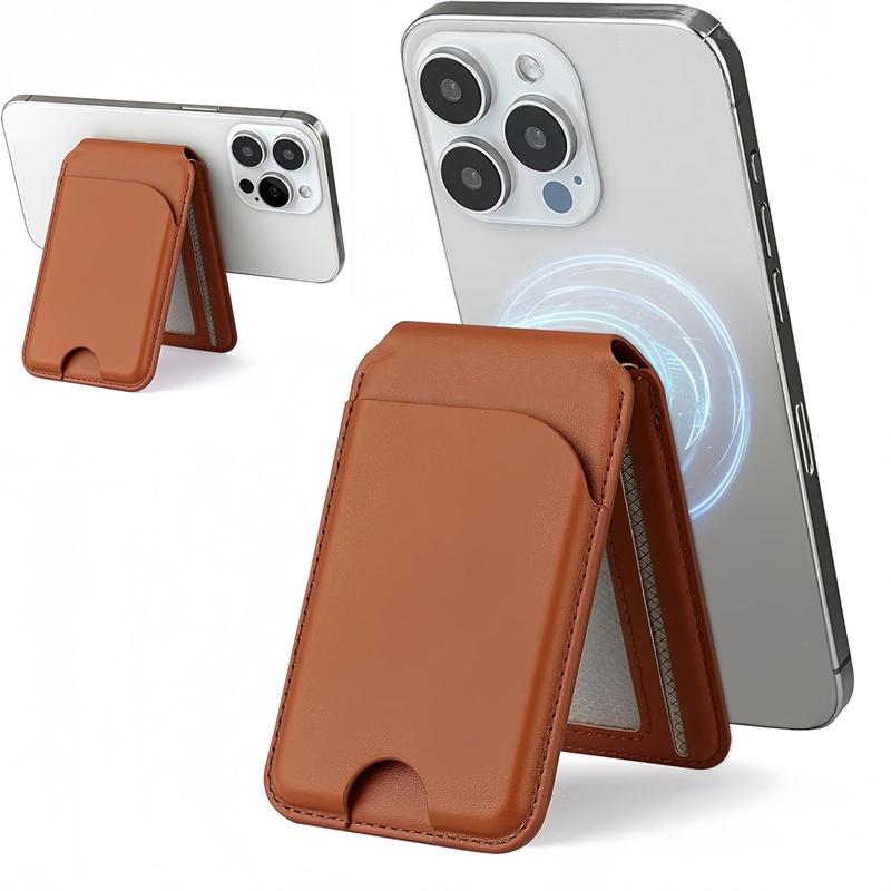 Pivot-Fold Magnetic Card Holder With Magsafe Strong Magnetic Phone Mount With Adjustable Stand