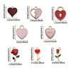 10/30/50pcs Valentine's Day Pendant Heart shaped Alloy Jewelry Heart shaped Jewelry Necklace Gold Plated Pendant DIY Earrings Bracelet Making Crafts