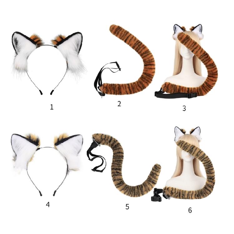 Tigeres Cosplay Costume Tigeres Ears Tail Halloween Tigeres Ear Headband Tail