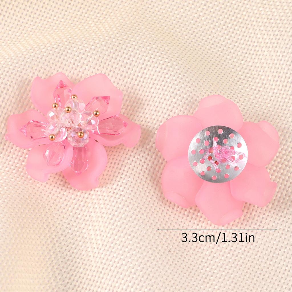 2 Stück zum Aufnähen Blume Rose Perle Kristall Peta Floraler Aufnäher für Kleidung, Hüte, Taschen, Haarspangen, DIY Dekorationszubehör