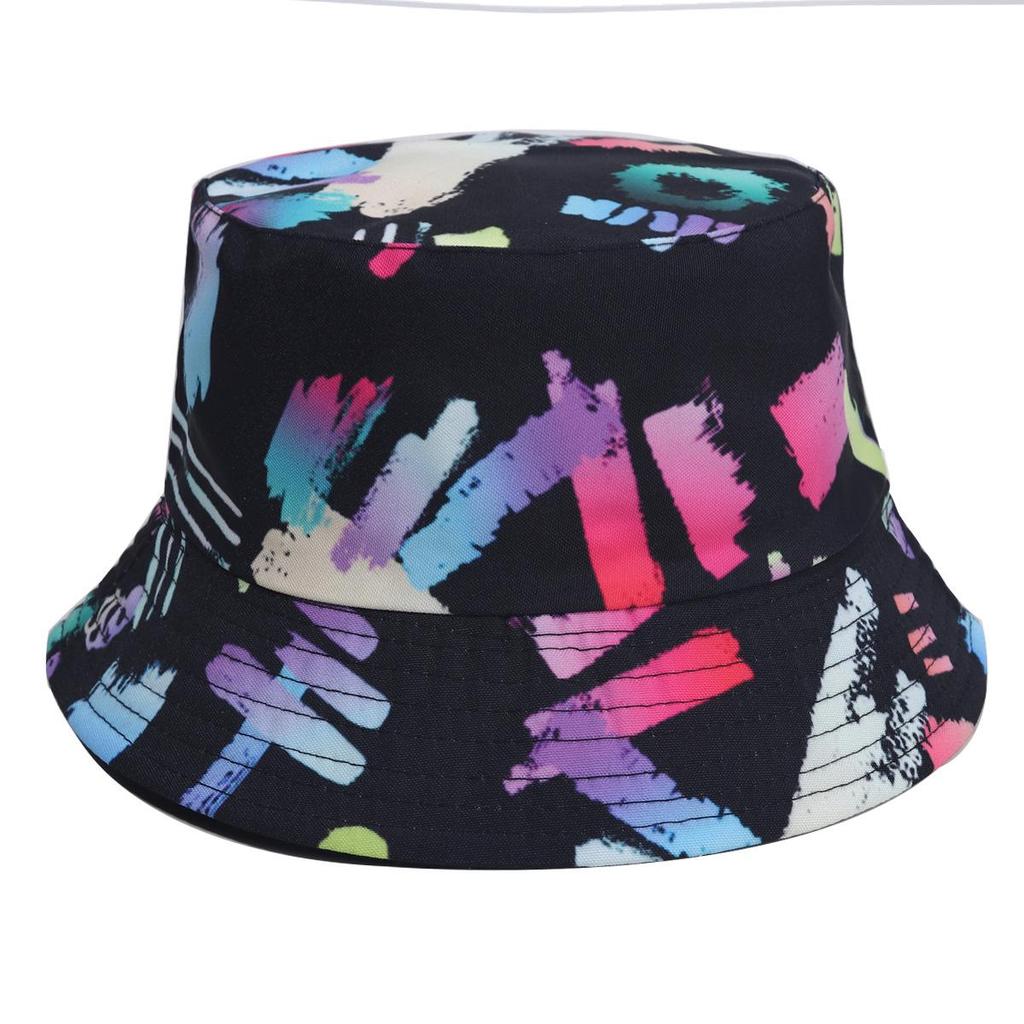 Unisex Double-Sided Bucket Hat - Spring/Summer Sun Protection, Colorful Tie-Dye Hip Hop Style