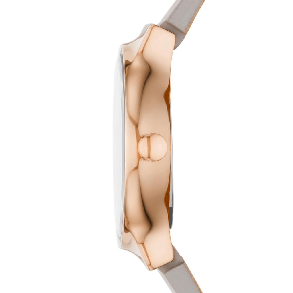 Skagen Freja Edelstahl Kleid Quarz Braun Eine Freja Lille Damenuhr, Leder/Roségold, Größe,