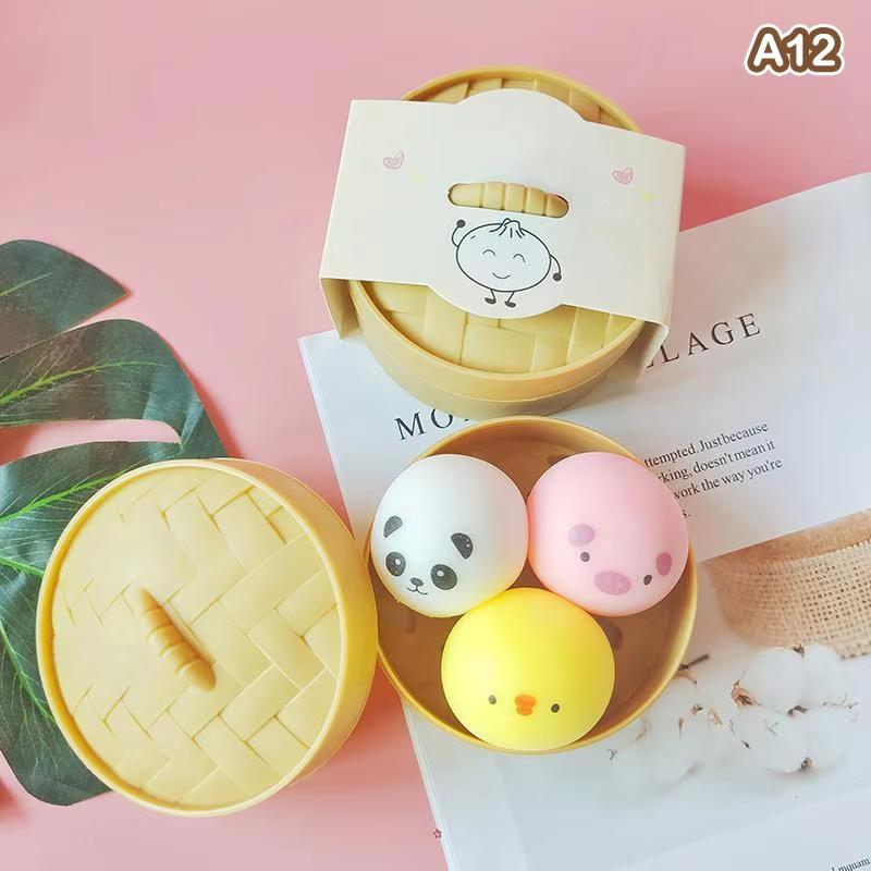 Giant Dumpling Squeeze Toys Anxiety Relief Fidget Toy Simulation Food Steamed Stuffed Bun Soft Squeeze Decompression Dough Toy