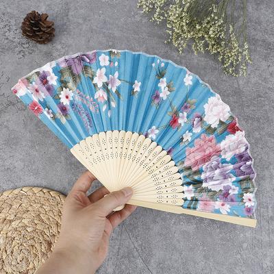 Silk Fan Chinese Japanese Style Folding Fan Wedding Fan Art Gifts Dance Hand Fan