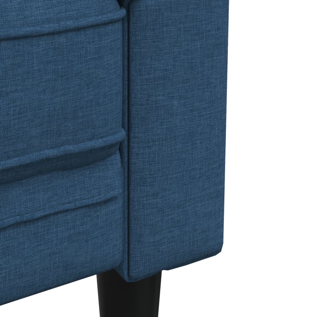 2 Piece Sofa Set Blue Fabric