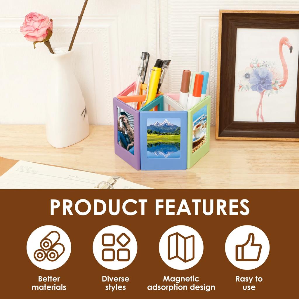 10 sztuk magnetycznych ramek na zdjęcia na lodówkę 2,1x3,1 cala Kolorowe magnesy na zdjęcia do lodówki Album na papier do filmów Fujifilm Instax