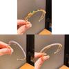 Geometric Zircon Metal Open Cuff Bracelet With Sparkling Stones For Women Fashion Jewelry