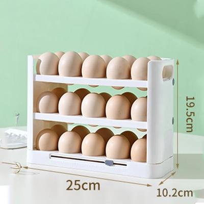 Egg Holder for Refrigerator, Detachable 36 Flip Egg Storage Organizer, Refrigerator Side Door Egg Holder with Timer