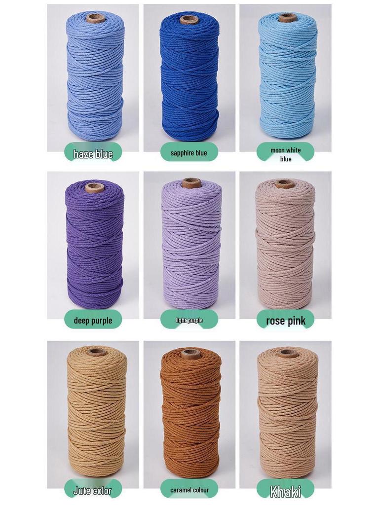 Colorful Core-Spun Cotton Rope for DIY Weaving, Tapestry, and Decorative Projects
