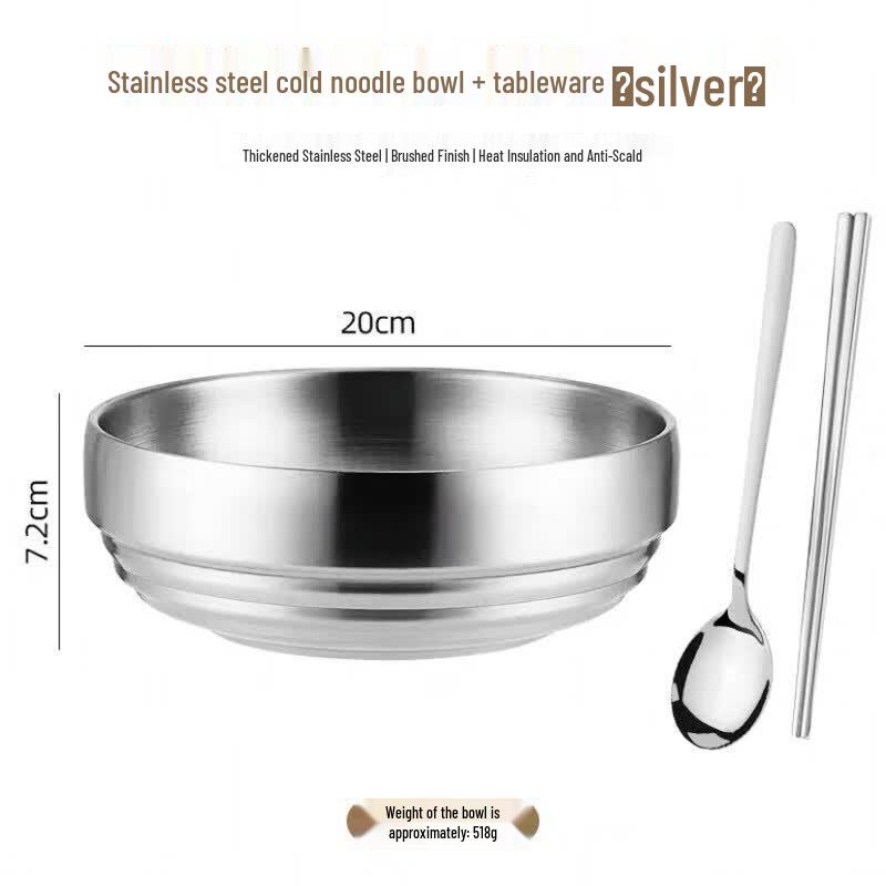 Korean Style Stainless Steel Noodle & Soup Bowl