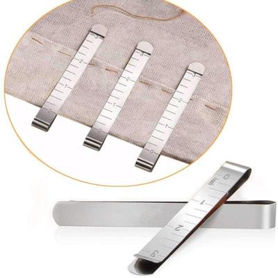 3 pezzi di forniture per trapuntatura clip per orlo in acciaio inossidabile clip da cucito per righello di misurazione da 3 pollici