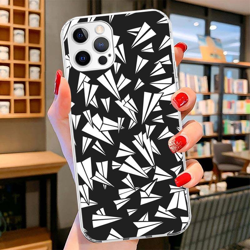 Paper Plane Airplane Fly Cover Phone Case For iPhone 16 17 Air 15 14 Pro Max 16E Phone Case 13 Mini 12 11 7 SE 8 Print Pattern F
