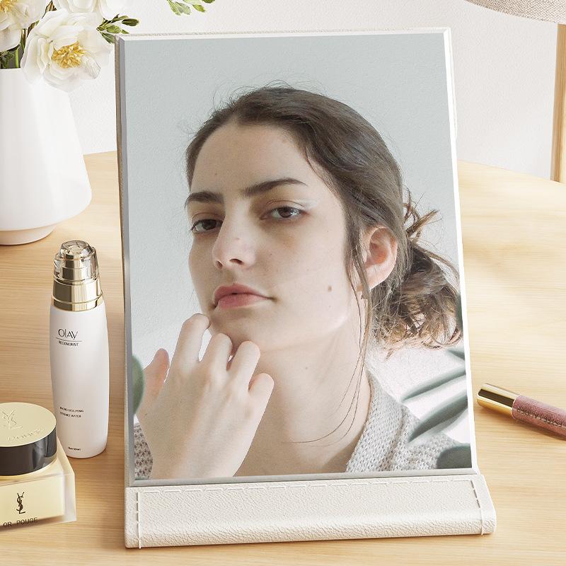 Skládací Přenosné HD Make-up Zrcátko PU Kůže Stolní Přenosné Make-up Zrcátko Velké Stolní Zrcátko