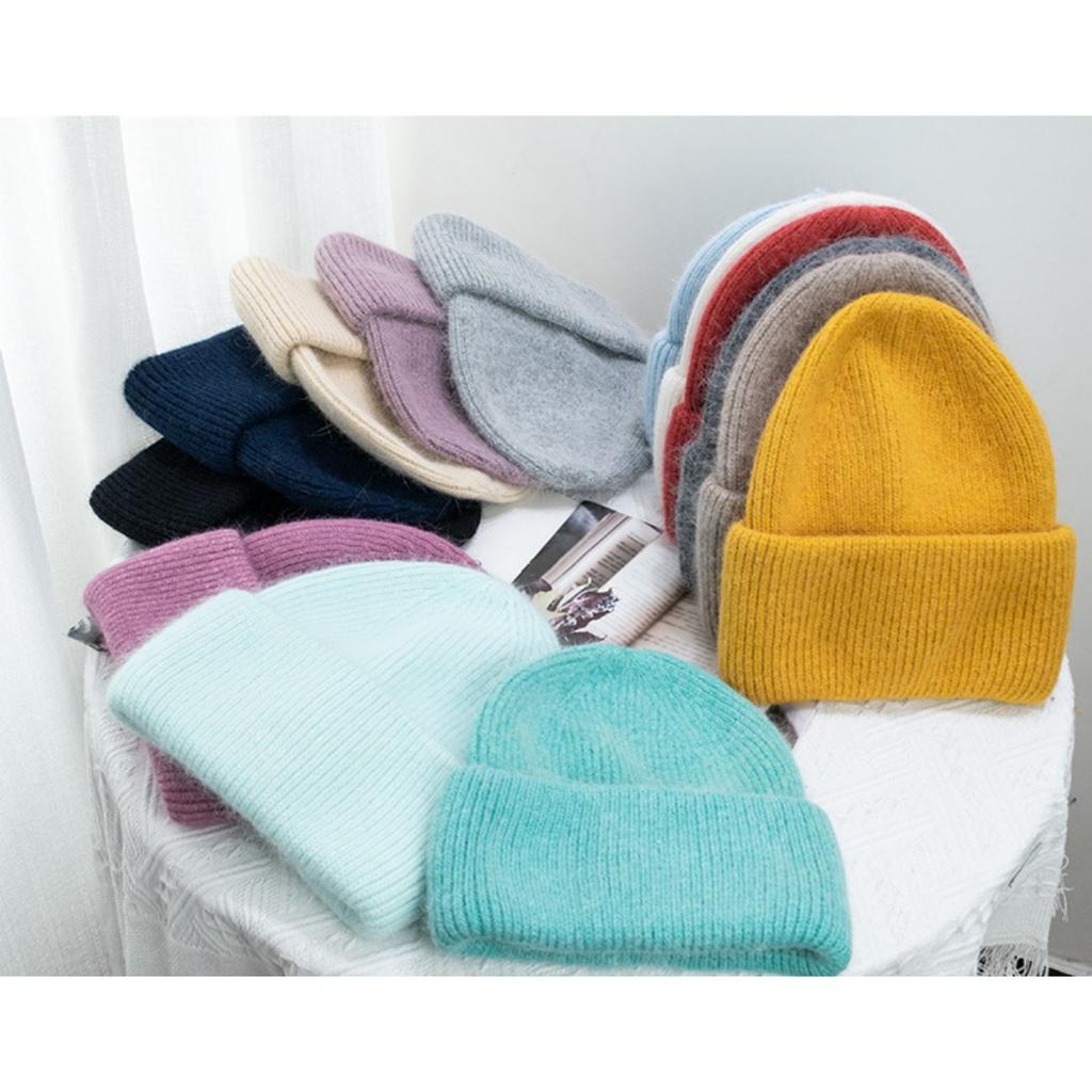 Kalte Mütze, Strickmütze, Große Krempe, Damenstil, Winddichte Mütze, Überziehmütze, Warme Mütze, Wollmütze