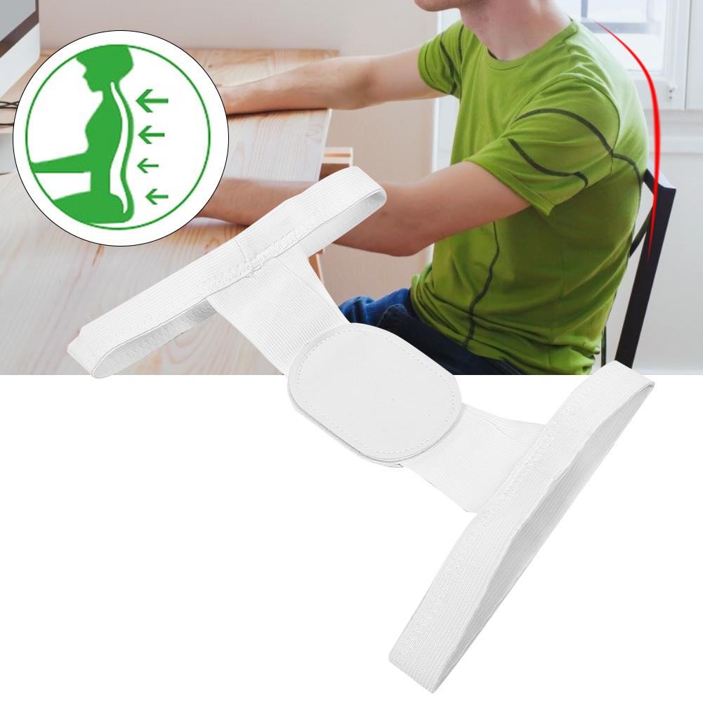 Männer Frauen Buckel Haltungskorrektor Verstellbare Schulter Rückenstütze Orthese GürtelWeiß S