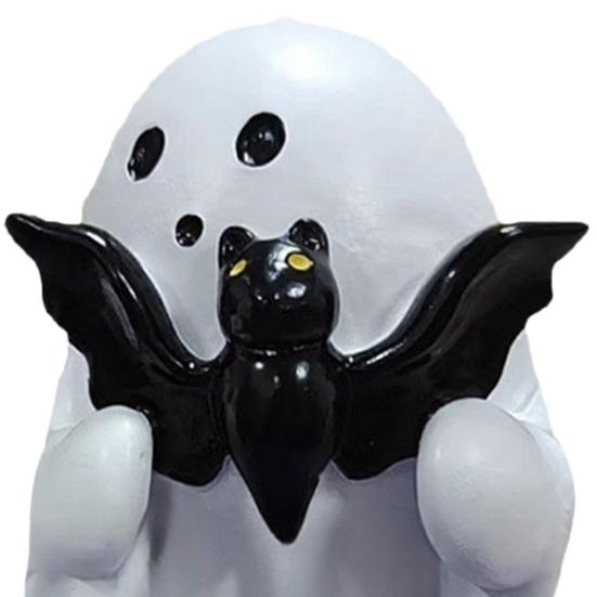 Spooky Ornament, Bat Pumpkin Ghost Model Halloween Decoration, Resin Ghost Figurine for Home Desktop Garden Holiday Decor
