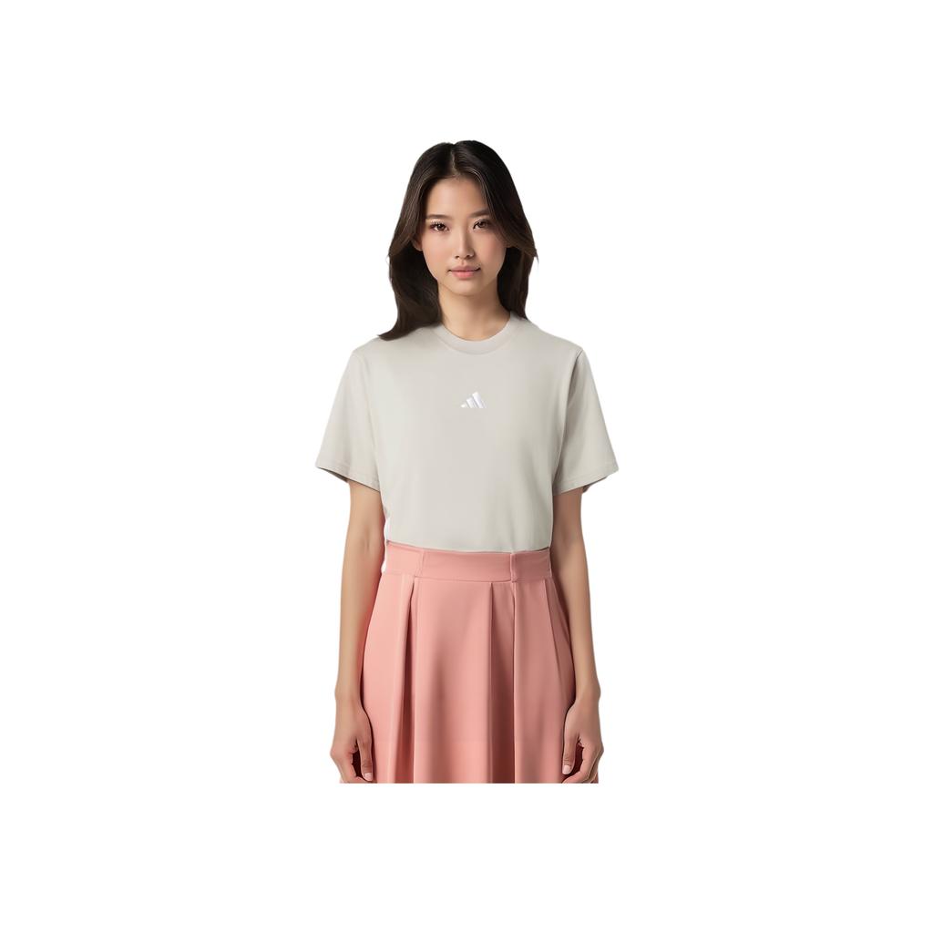 Adidas Fashionable Versatile Sports Casual Short Sleeve Regular T-Shirt Women Tops Gray JE1237