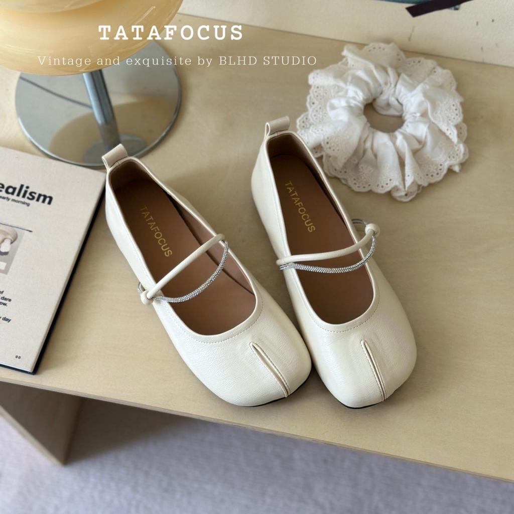 Niche Design Sense Split-toed Rhinestone Single Shoes Women's Spring and Summer New Shallow Mouth Grandma Shoes Versatile Mary Jane Shoes