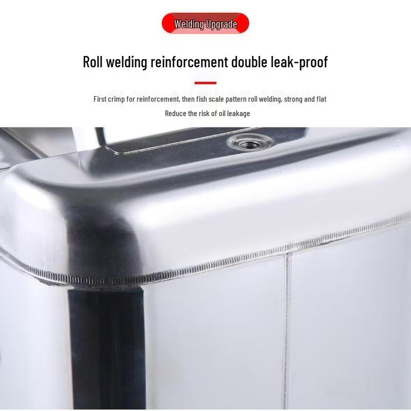 304 Stainless Steel 20L Heavy-Duty Square Fuel Can
