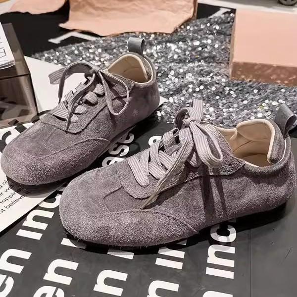Soft Leather Edition~ Lace-up Casual Shoes Board Shoes Dexun Shoes Soft Sole 2025 Spring New Versatile Single Shoes Biscuit Shoes Women