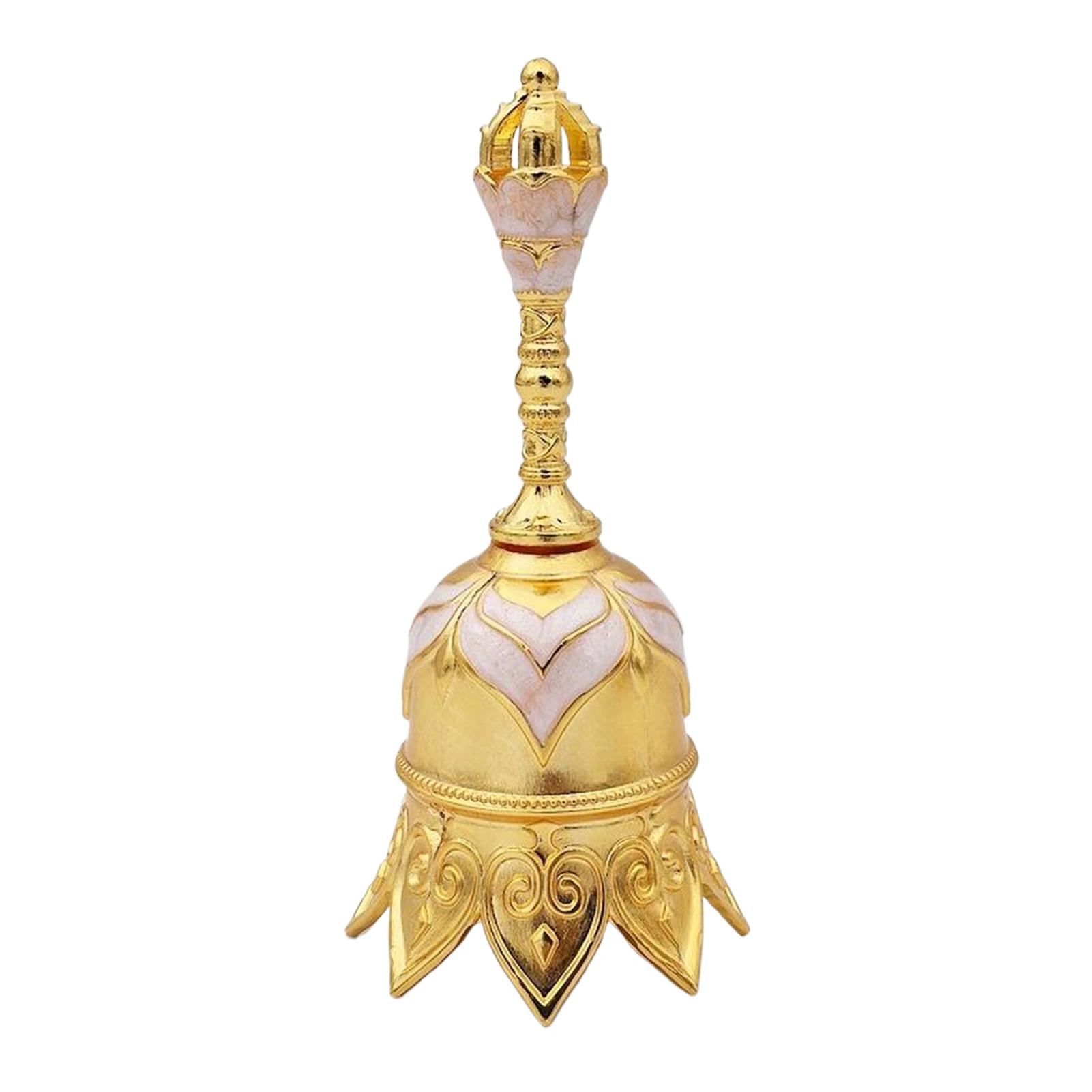 

Fashionable Clear Sound Hand Bell Bronze Metal Retro Rose Church Bell Golden Dinner Bell For Restaurant Bar Jingle Bell Church
