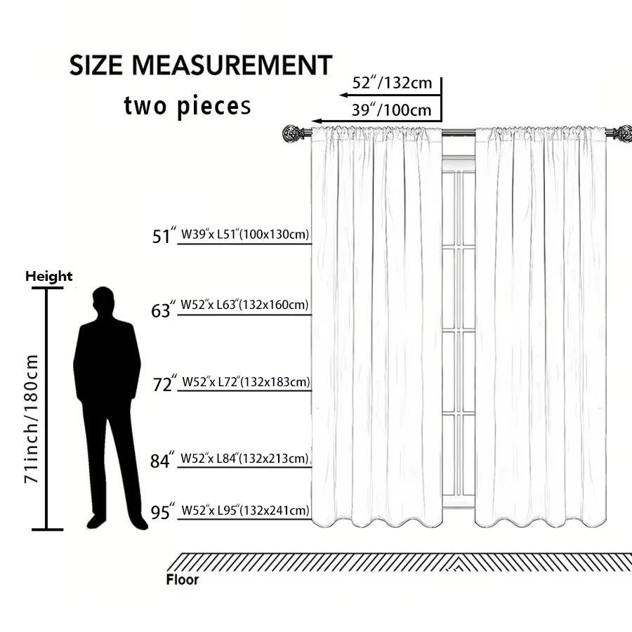 2pcs Champion Snowman Printed Transparent Curtains with Rod Bag Design   Privacy Protection   Suitable for Decoration In Various S