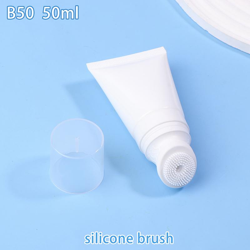 

20/50/80100Г Силіконова Щіточка/Металева Кулькова Головка Косметична М яка Туба Масаж Очищувальний Крем Пляшка Порожній Дорожній Пластиковий Контейнер as the picture