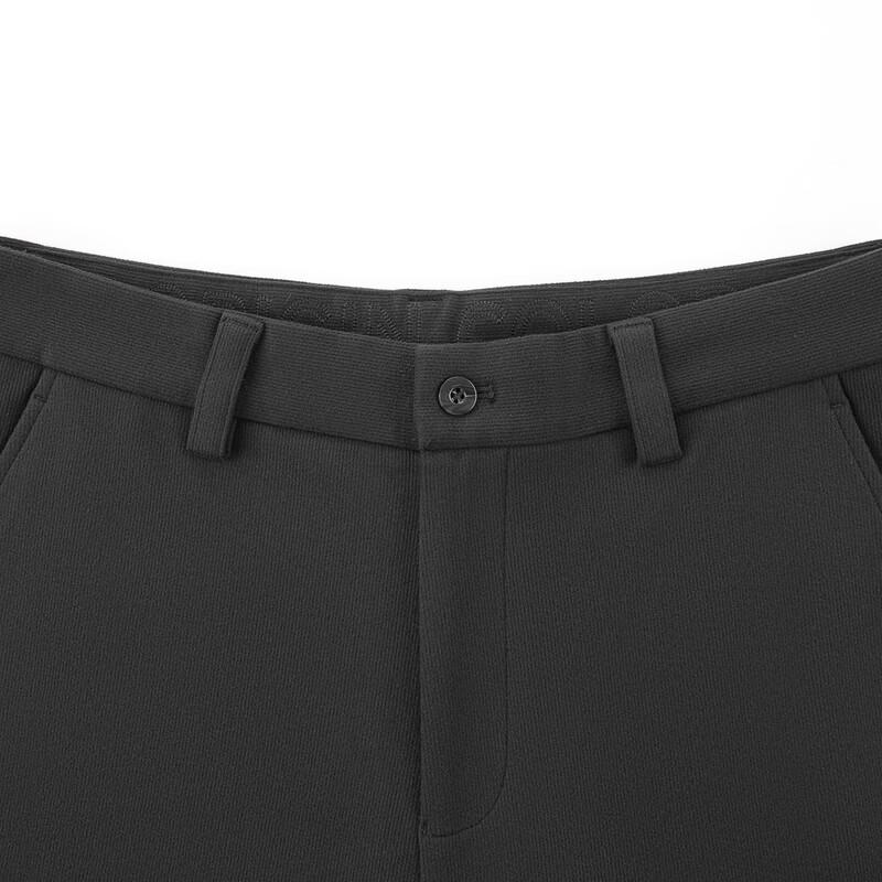 Qipai Men's Fleece-Lined Stretch Knit Casual Business Trousers