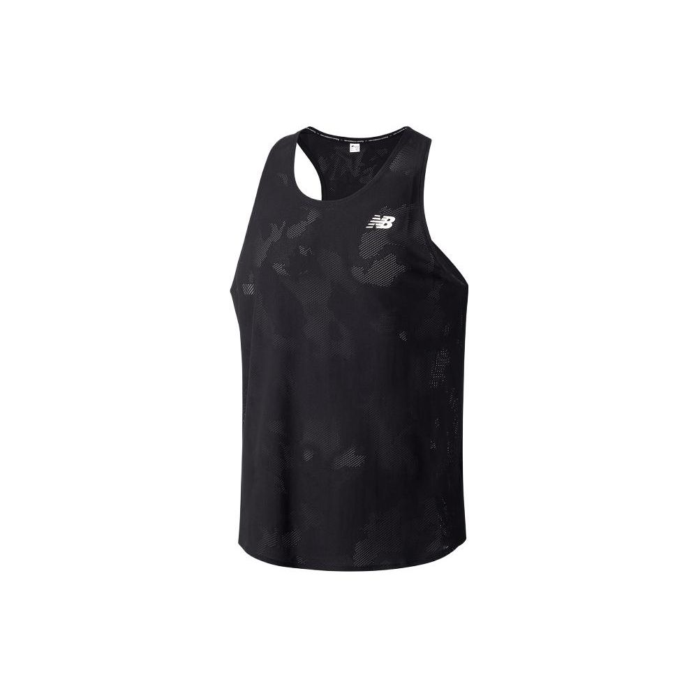 

New Balance Solid Color Logo Breathable Casual Running Vest Men Tops Black MT33280-BK
