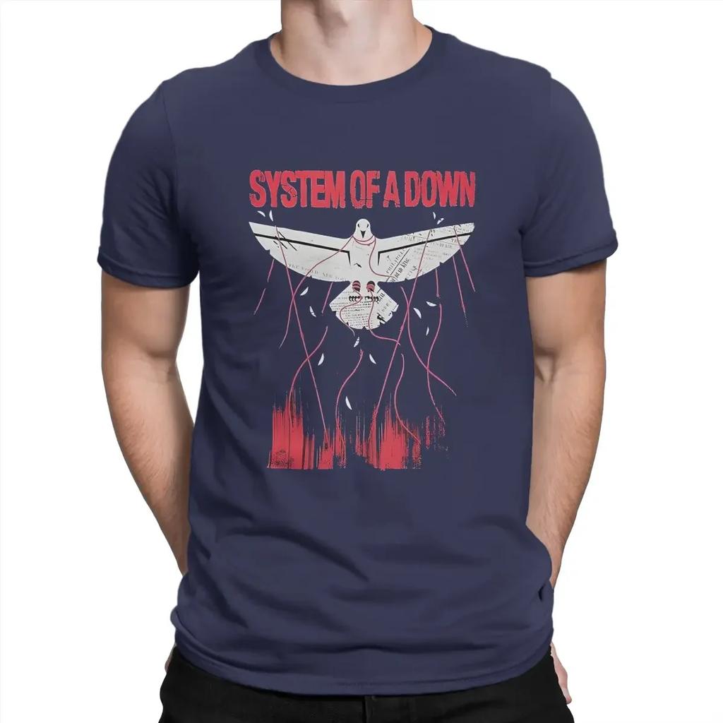 Bird down T shirt pure cotton hipster T-shirt crew neck System Of A Down tee shirt short sleeve tops Classic
