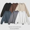 Plus Size Heavyweight Cotton Hoodie: Warm, Thickened Crewneck Pullover for Winter - Dark Colors, Loose Fit (500g)