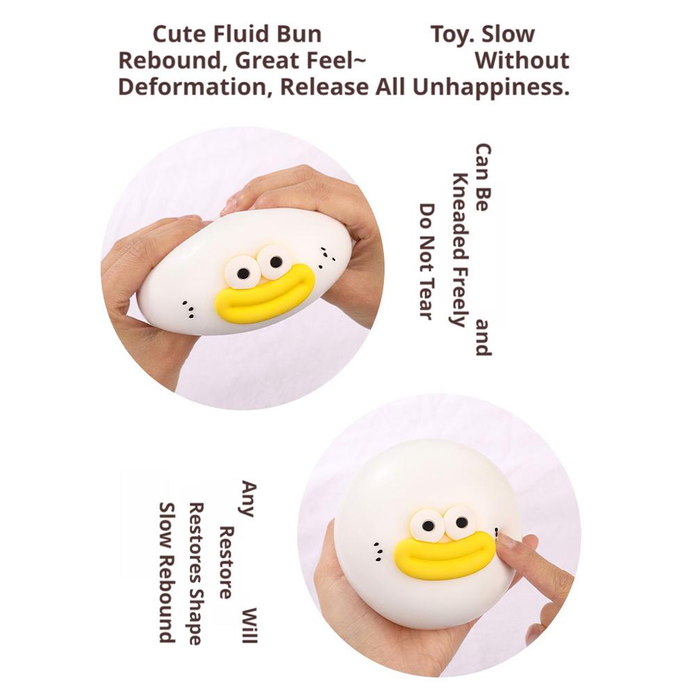 Cute Duck Face Big-Eyed Cute Steamed Dumplin Squishy Toy Soft Stress Relief And Play For Kids And Adults Anxiety And Fidgeting