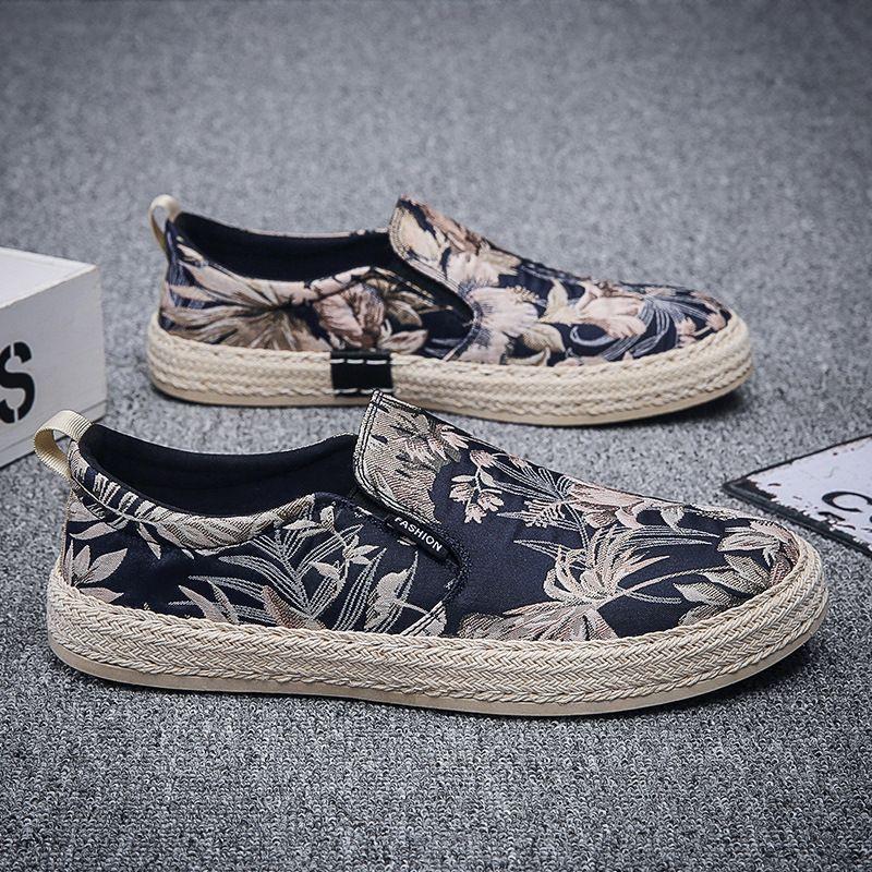 Chunky Male Shoe Spring Autumn Printing Flower Hiking Sneakers Work Adults Low Price Retro Leisure Deals Sale Men's Casual Shoes