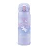Zojirushi water bottle 480ml cute kids mug easy clean seamless lid only 3 parts wash children thermal insulation cooling one-touch unicorn purple