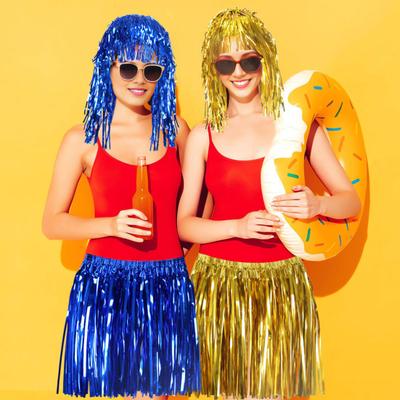 Rain Skirt Dance Costume Streamer Fringe Half Skirt for Beach Parties Sequin Cheerleading Team Dress for Adults Kids