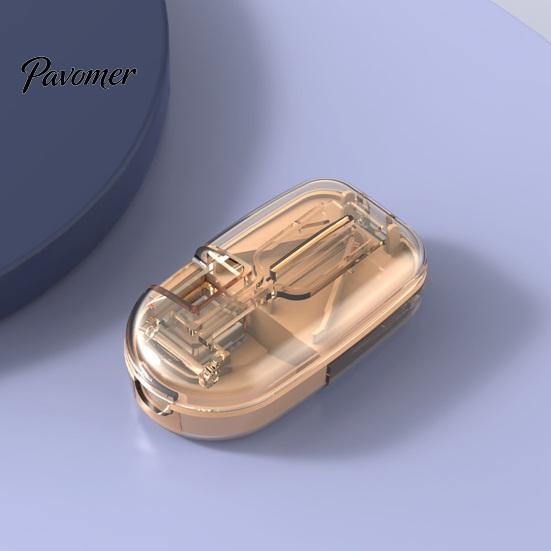 Compact Pill Divider for Purse Cutter Splitter Small And Tiny Pills, Portable Tablet Grinder, Medicine Organizer Daily Dose with Storage Compartment