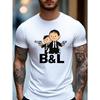 Men'S Summer T-Shirt Made Of, Featuring Micro-Stretch Knitted Fabric, Printed Design, Regular Fit, And Casual Style