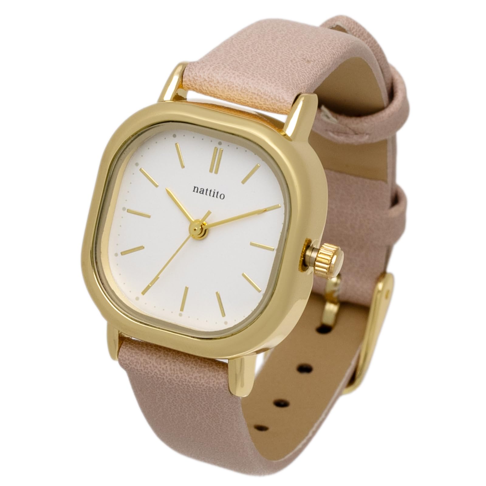 

Watch Analog Leather Strap Simple Rectangle Pink Sook [Fieldwork] Women s GY080-3