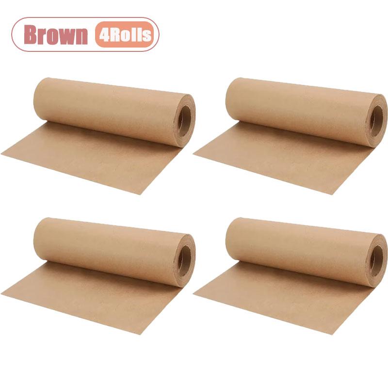 1-4Rolls Kraft Craft Paper Roll Biodegradable Wrapping for Gift Box Floral Bouquet Present Eco Friendly Cushioning Packing