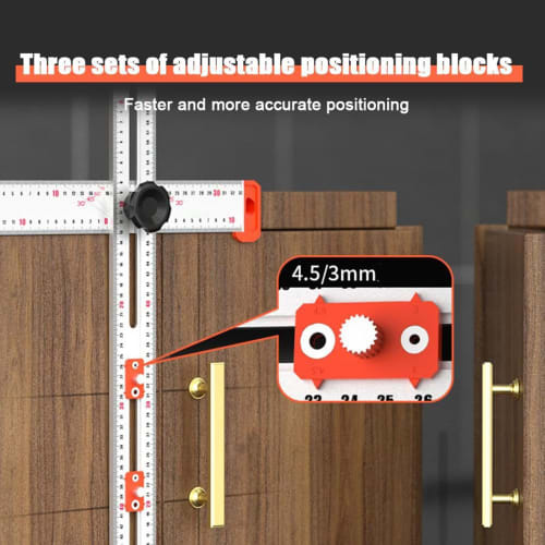 Adjustable Angle Sliding T-Square for Marking, Aluminum Alloy Sliding T-Square, Precision Drilling Tool for Carpentry, Multifunctional Woodworking Mea