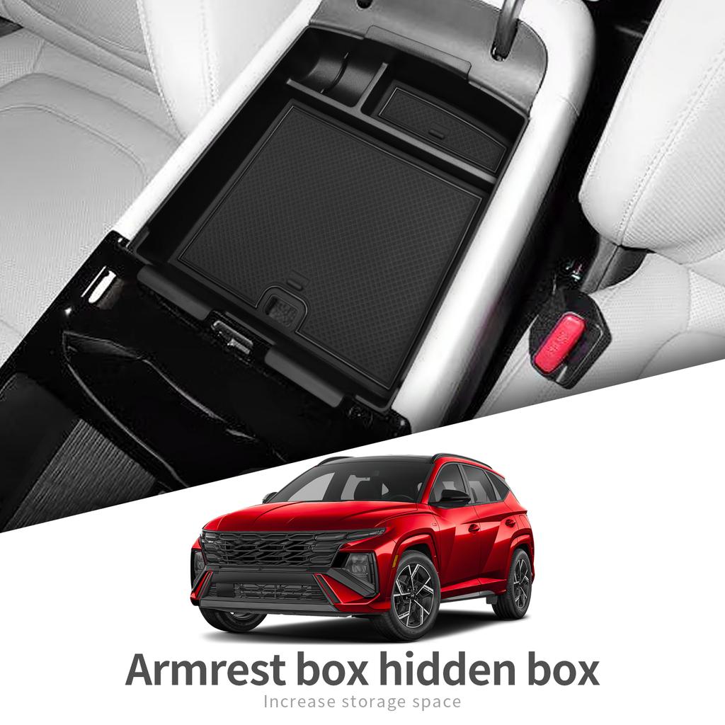 for Hyundai Tucson Hybrid 2025 Car Armrest Storage Box Accessories Center Console Storage Case(Only Fit With Gear Shift Version)
