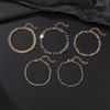 Combination Jewelry, Stylish And Simple Gold 5-Piece Thick And Thin Bracelet Set.