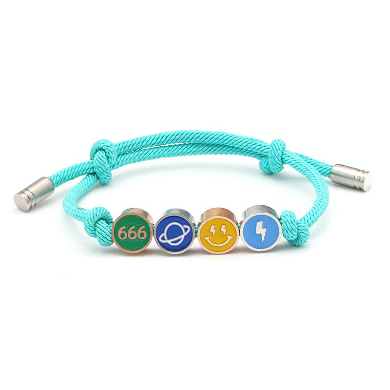 Tan Songyun Lucky Smiley Bracelet: Adjustable Woven Rope, Unique Design for Couples.