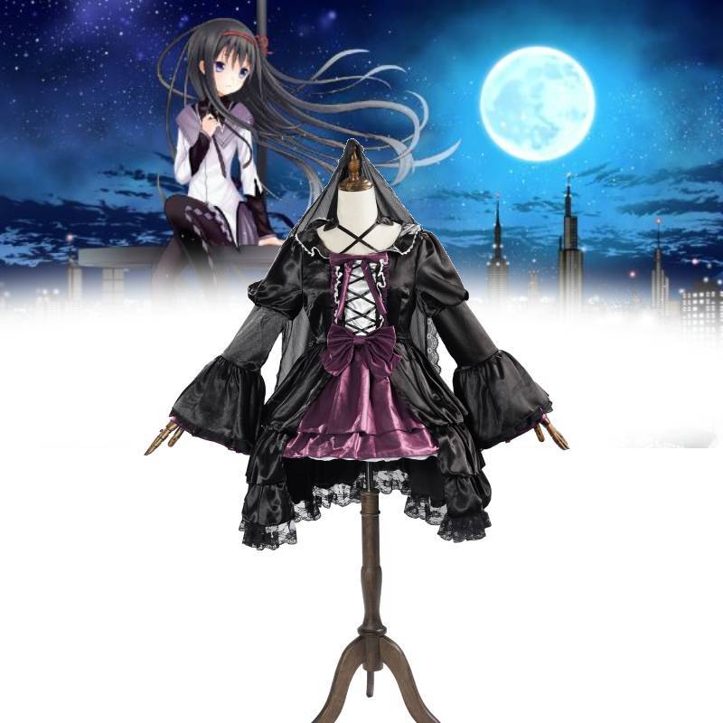 Puella Magi Madoka Magica Akemi Homura Cosplay Kostüm Mit Polyesterstoff Für Anime-Fans