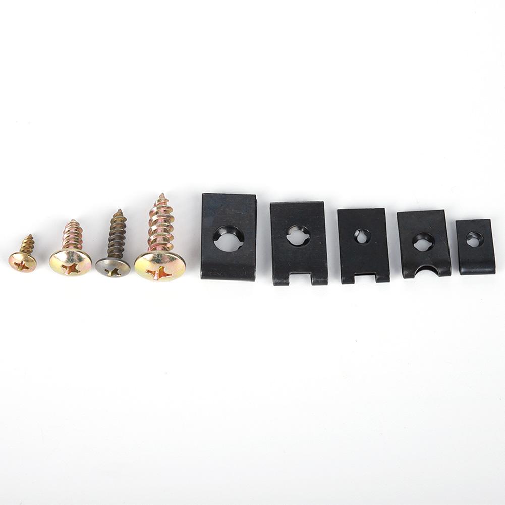 170Pcs Carbon Steel U Clip and Screw Set Assortment Kit Accessories with Storage Box