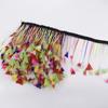2Meters Colored Turkey Feathers On Tape Tassel Fringe Trim Decoration White Black Ribbon Sewing Dress Flecos Handicrafts Decor