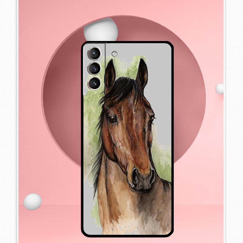 

Чехол с рисунком лошади и пони для Samsung Galaxy S22 S23 S24 Ultra Note 20 10 S8 S9 S10 Plus S21 S20 FE, мягкий чехол Galaxy S22