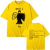 Rapper Milo J 111 Album Double Sided Print T Shirt Men Hip Hop Fashion Tshirt Male Rap Oversized T-shirt Men's Cotton T-shirts