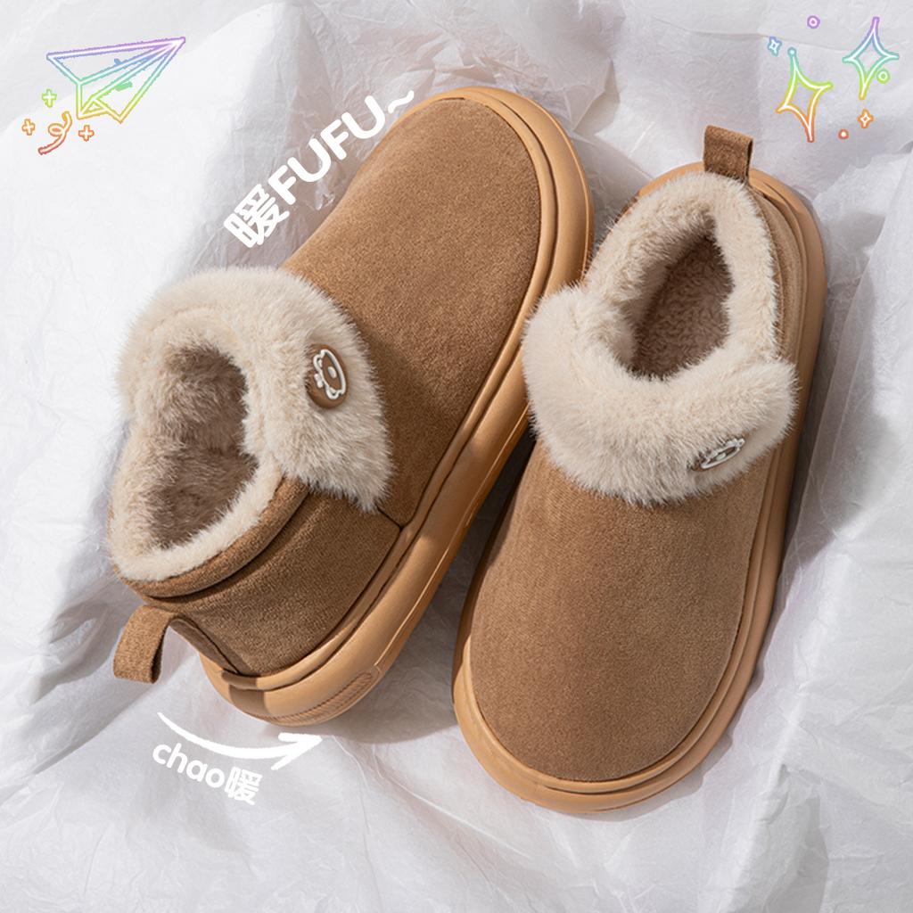 Baumwollpantoffeln Wintertasche Absatz 2025 neu Indoor Zuhause thermisch Plüsch dicksohlige rutschfeste flauschige Baumwollschuhe