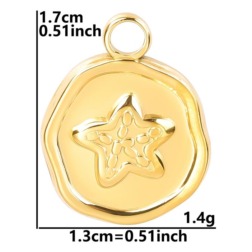 5pcs Pvd Round Charm Tool Wrench Sword Animal Stainless Steel Pendants For Jewelry Making Bracelets Keychain DIY Bag Charms Bulk
